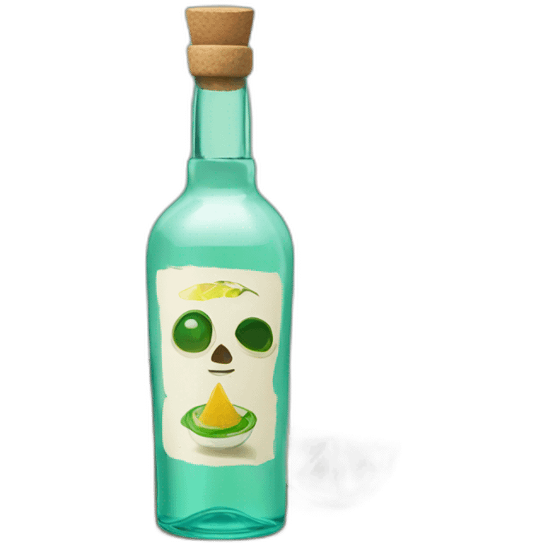 Mezcal shot on pyramid emoji