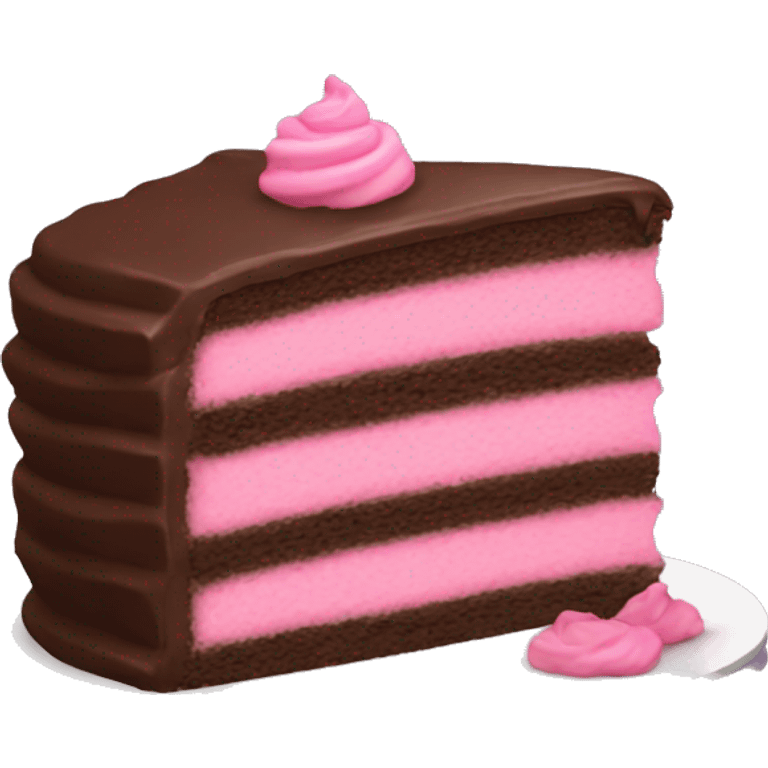 Chocolate cake with pink frosting emoji