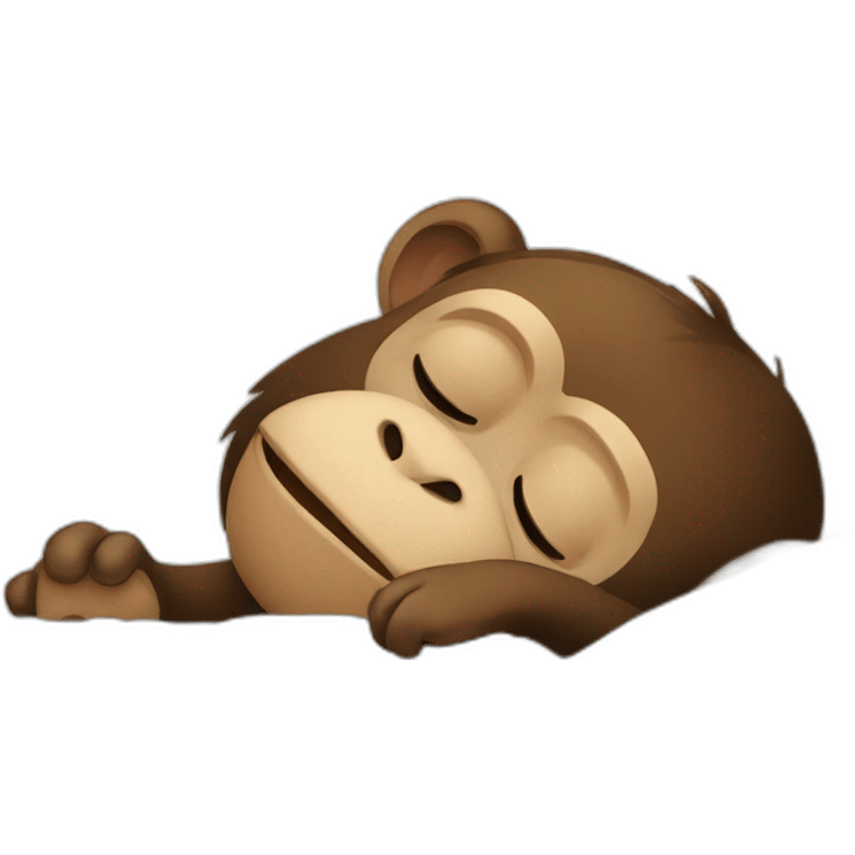 Monkey sleeping in bed emoji