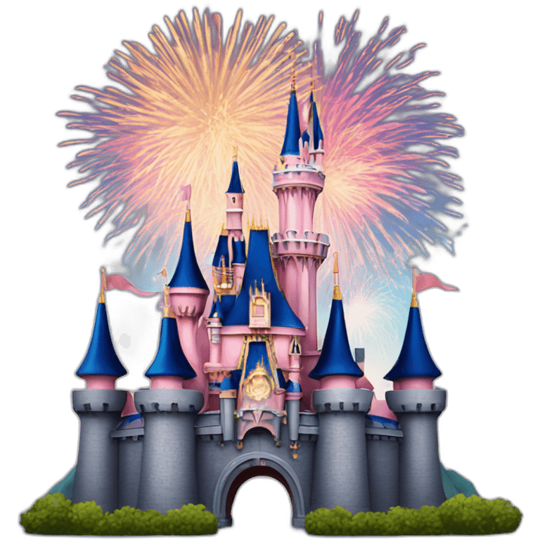 Disneyland paris castle with fireworks emoji