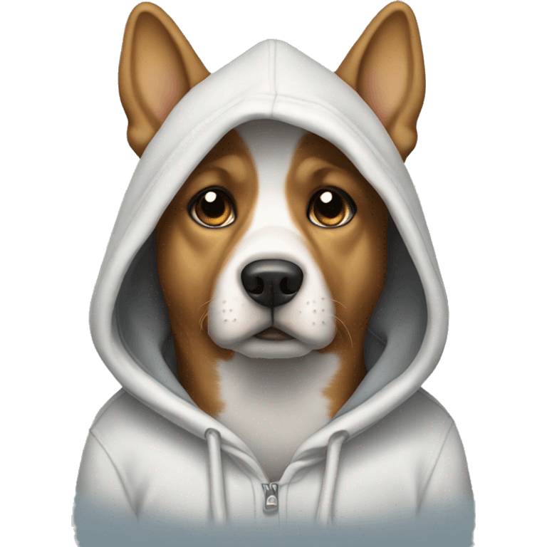 Dog wearing with hoodie emoji