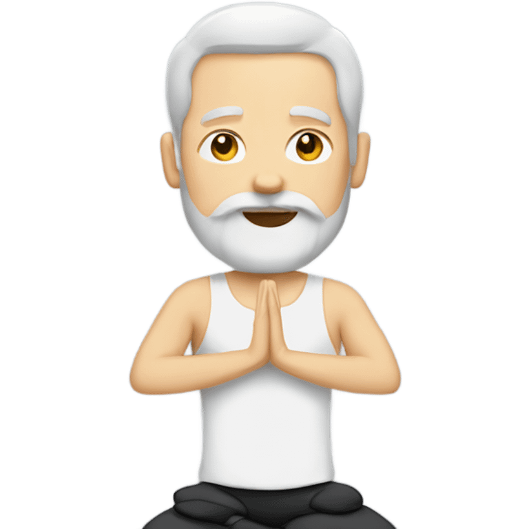 White man with beard doing yoga  emoji