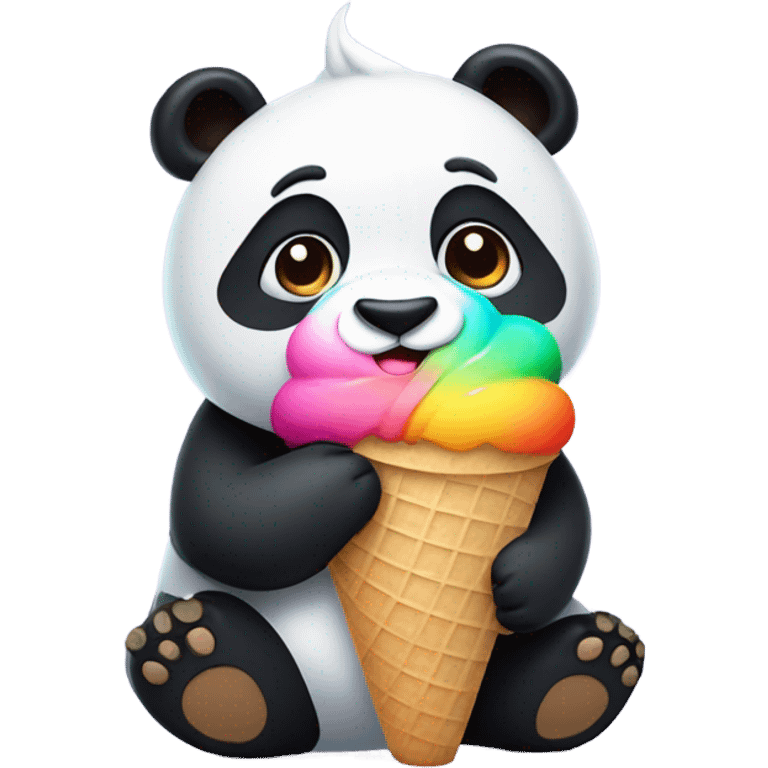 Panda eating ice cream emoji