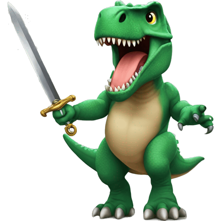 T rex with sword emoji