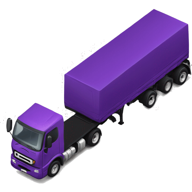 purple truck with black trailer emoji