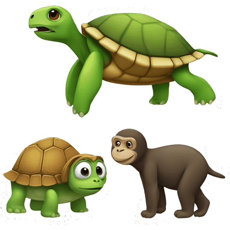 turtle and monkey emoji