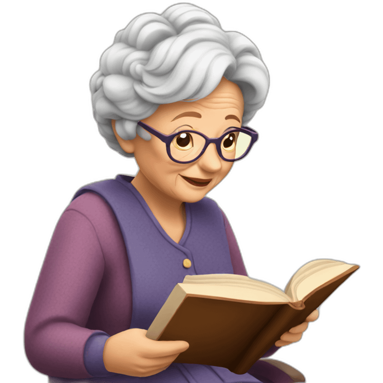 Sweet Granny reading a book emoji