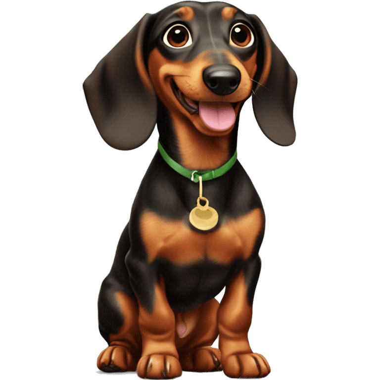 Celebrating dachshund pupp emoji