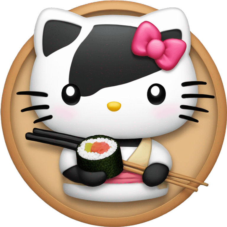 Hello kitty eat sushi emoji