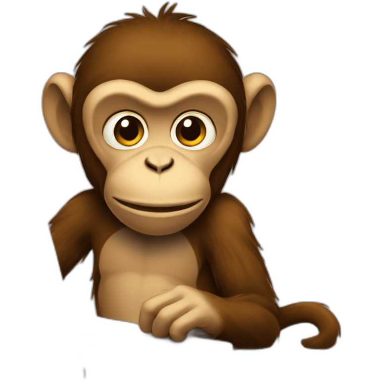 The monkey is working on a laptop emoji