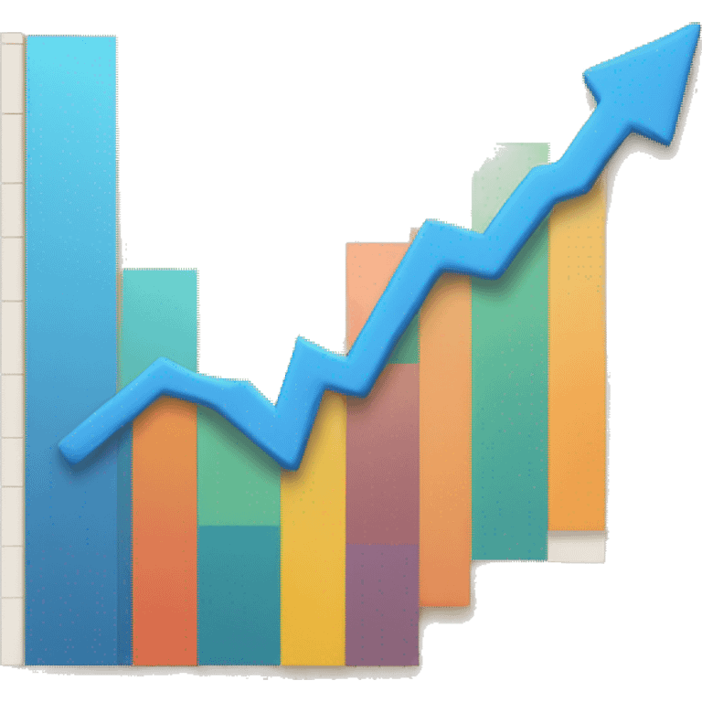 a paper with a bar chart and an upward trend emoji