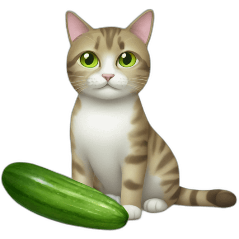 Cat with cucumber emoji