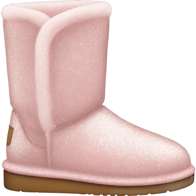 Realistic light pink glitter and fur Ugg boots. emoji