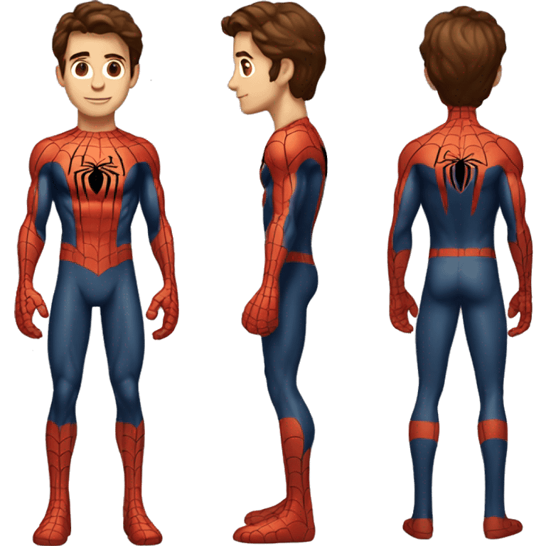 handsome brown hair spiderman full body  emoji