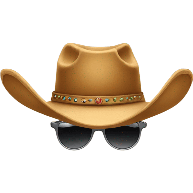 cowboy hat with sunglasses  emoji