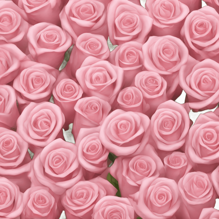 100 pink, light pink, and white rose bouquet with light pink wrapping paper emoji