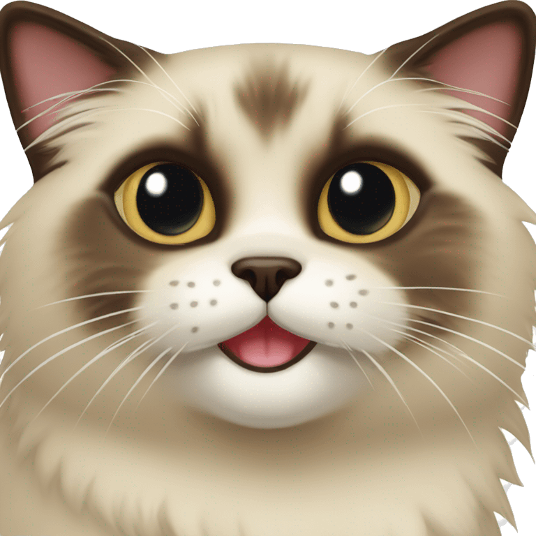 Seal point chocolate Himalayan cat smiling emoji