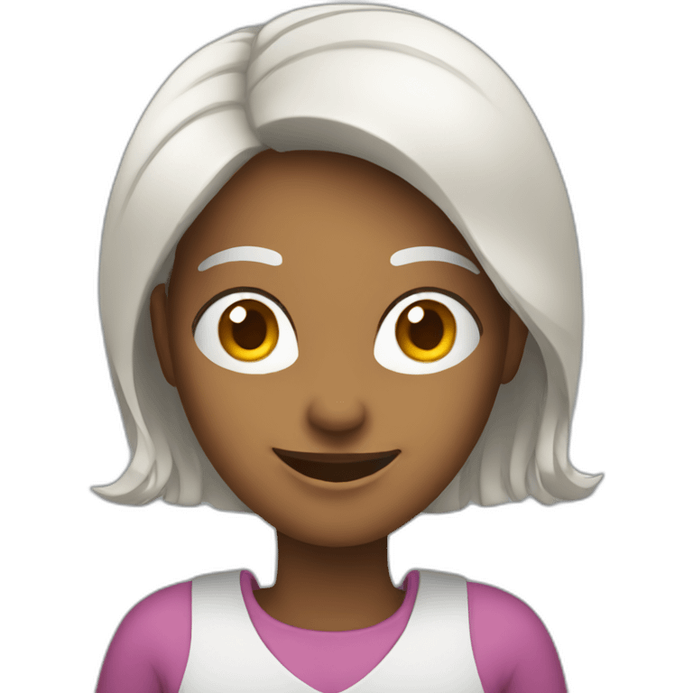 happy woman using software emoji