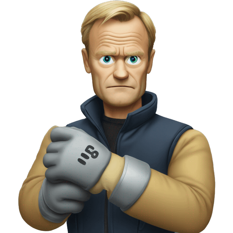 donald tusk wearing gloves emoji