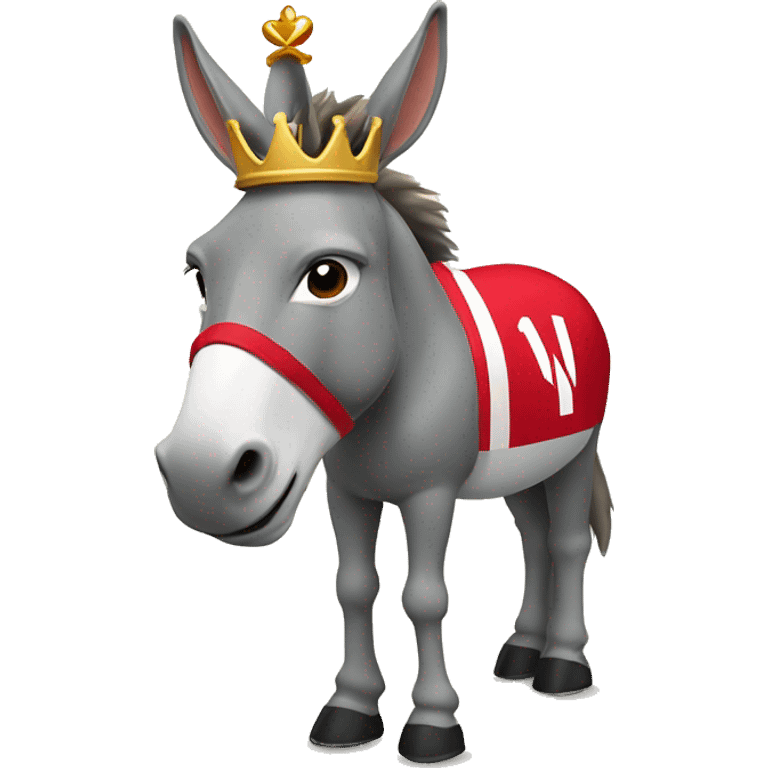 Donkey wearing arsenal jersey, with a crown emoji