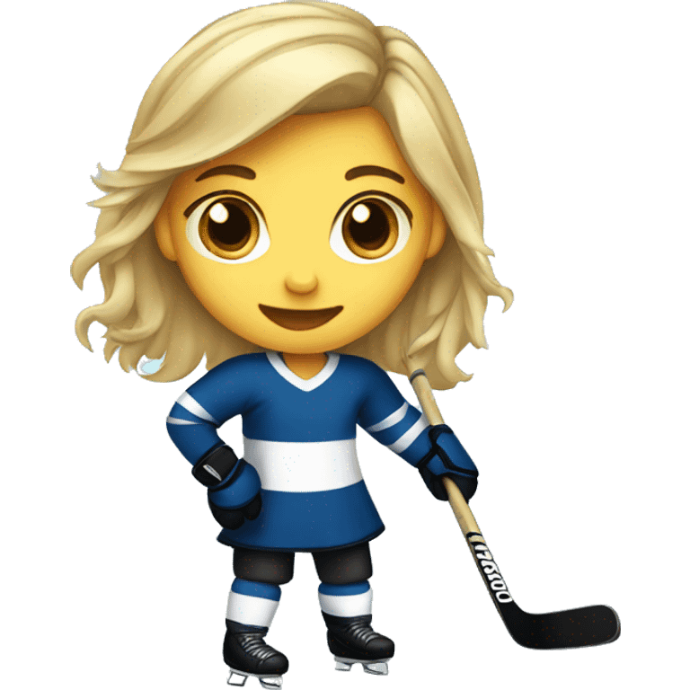 Girl playing hockey emoji