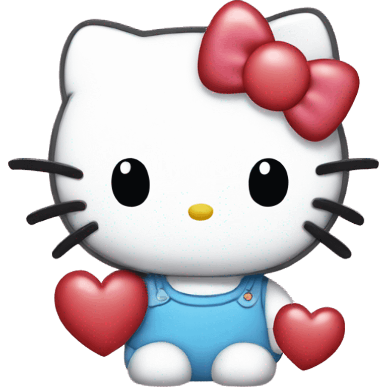 hello kitty with heart emoji