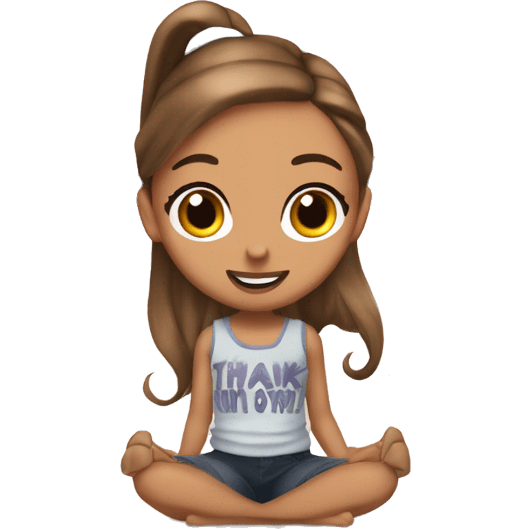 ariana grande thank you next sitting on the bed emoji