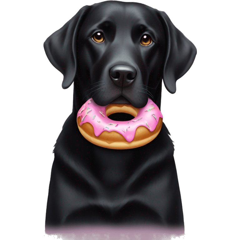 Black lab with donut emoji