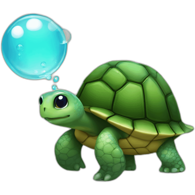 turtle blowing bubbles emoji