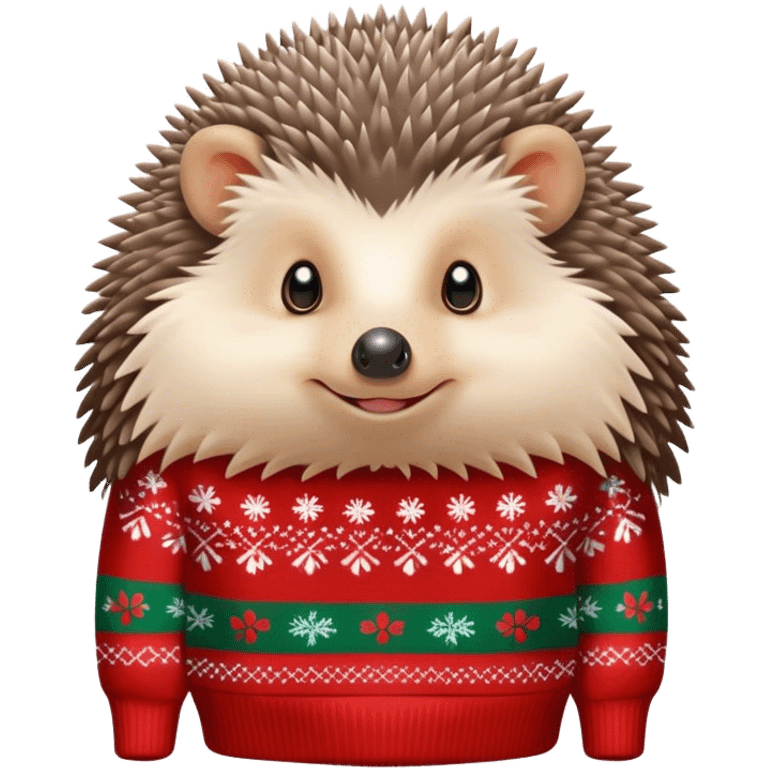 hedgehog wearing a Christmas sweater emoji