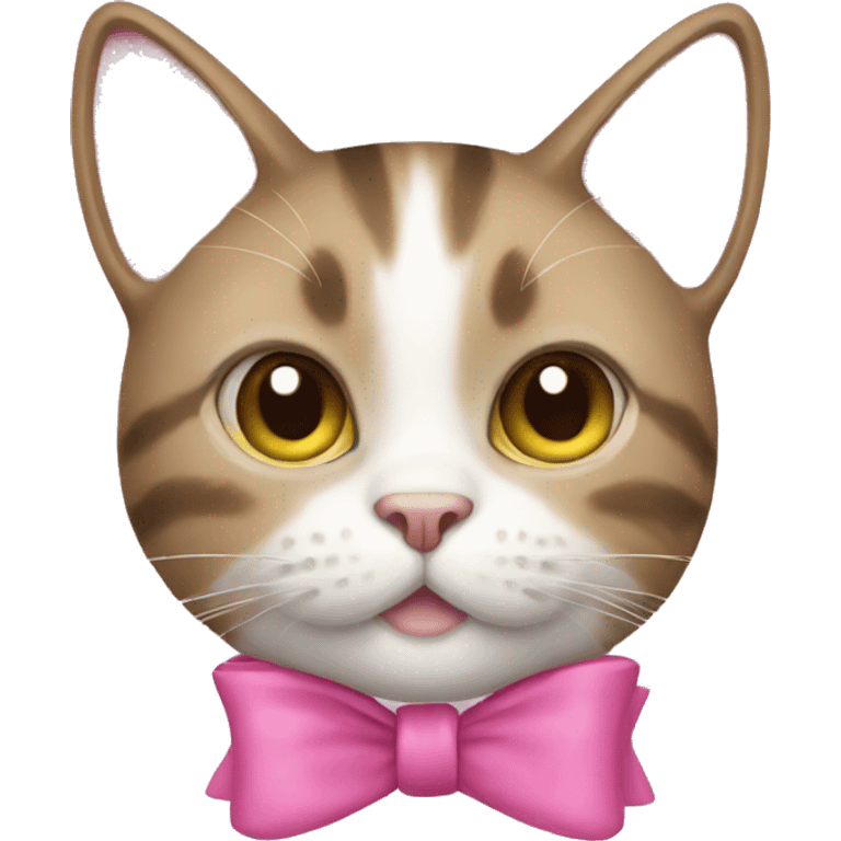 Cat with a pink bow  emoji