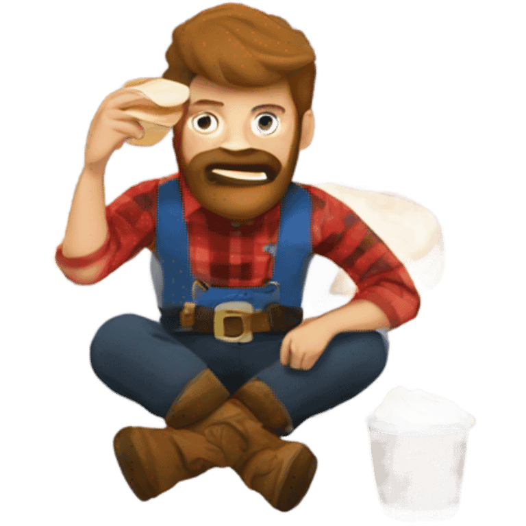 Lumberjack eating pancakes  emoji