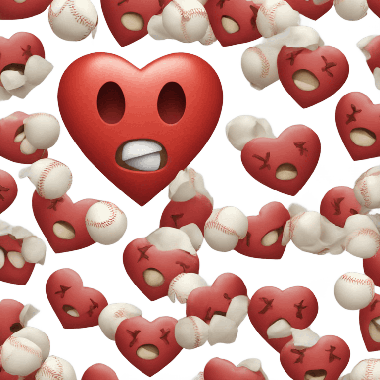 heart shape baseball emoji