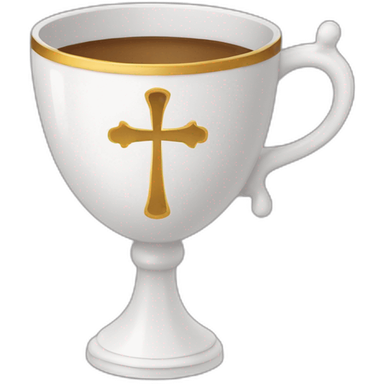 royal empty Christian cup for the winner with a cross emoji