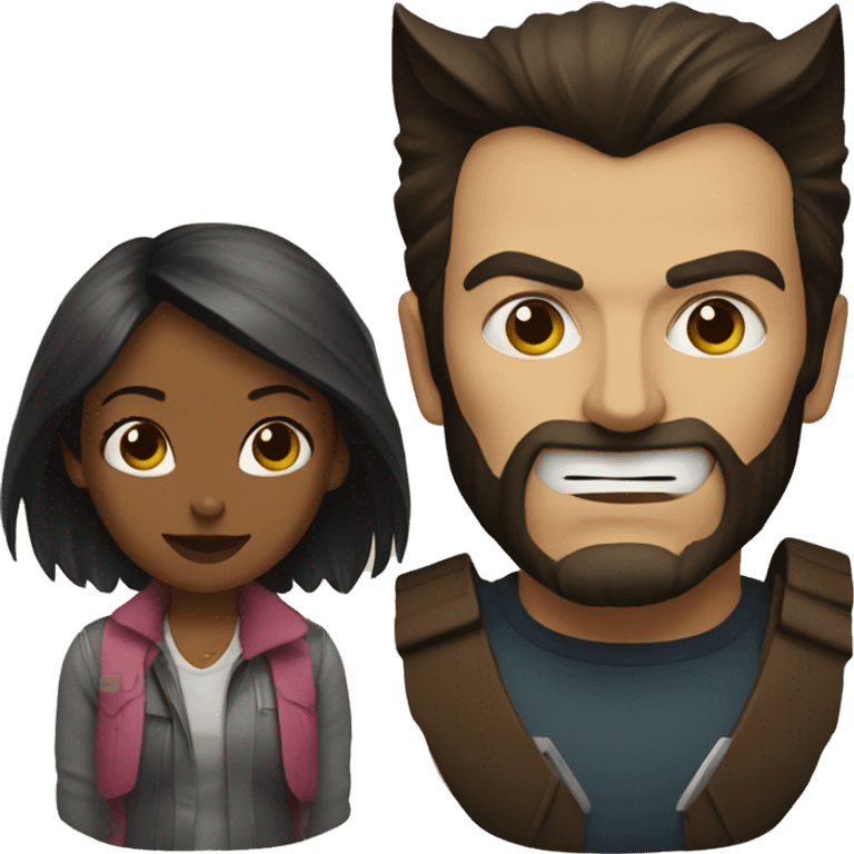 A wolverine with a woman emoji