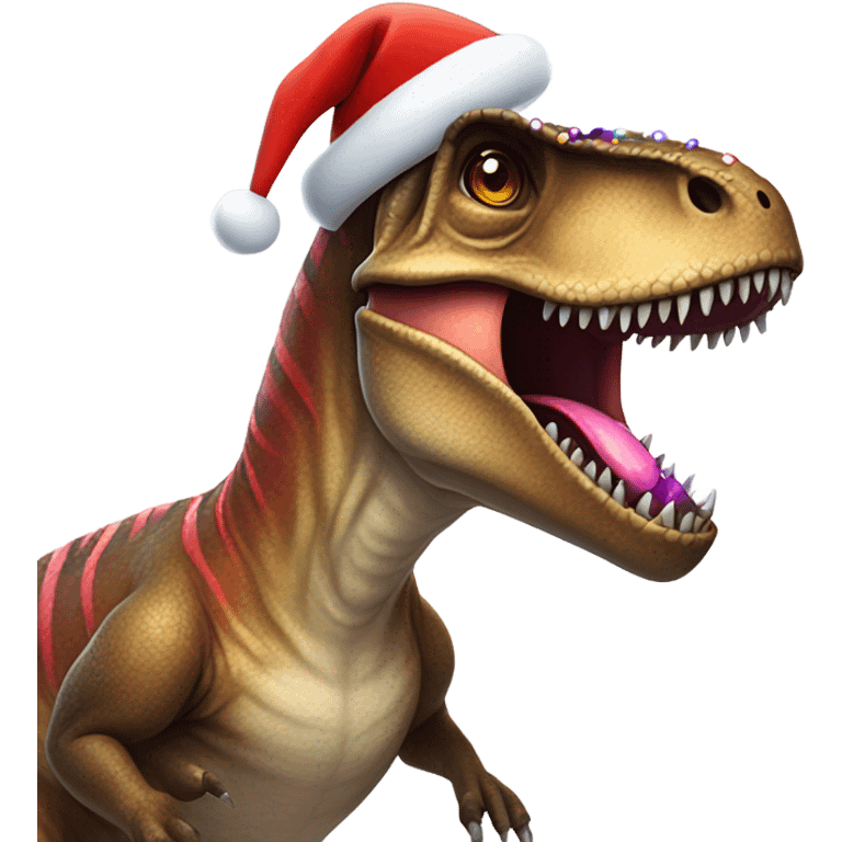 T. rex Christmas emoji