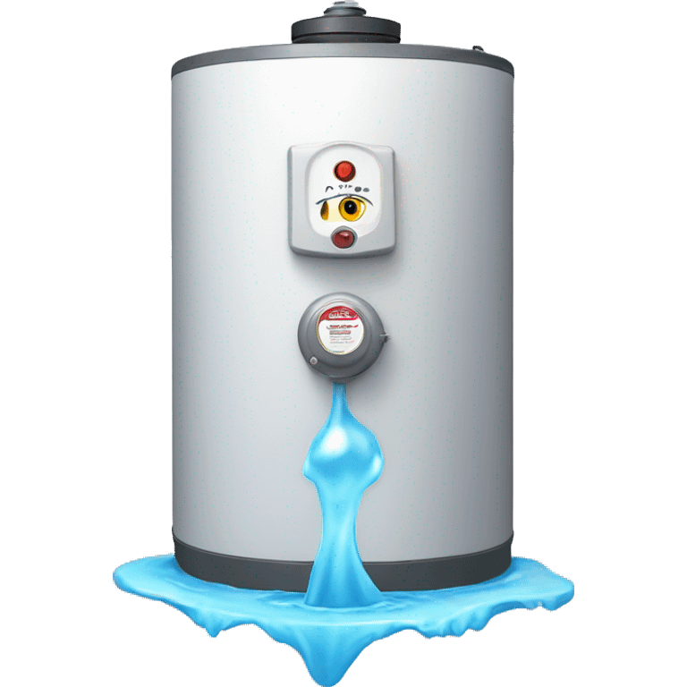 hot water heater with puddle under it emoji