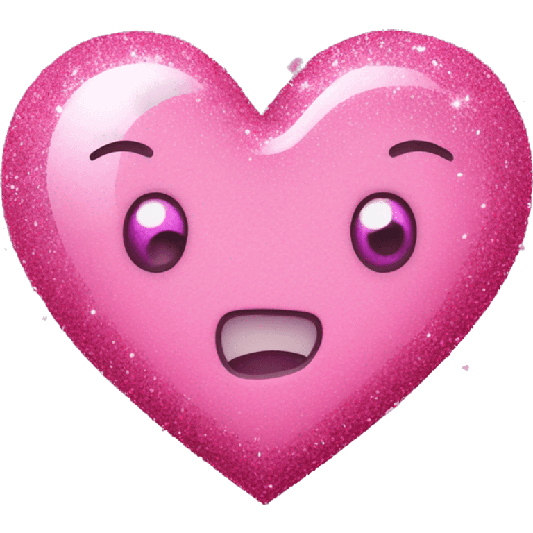 Pink heart with glitter emoji