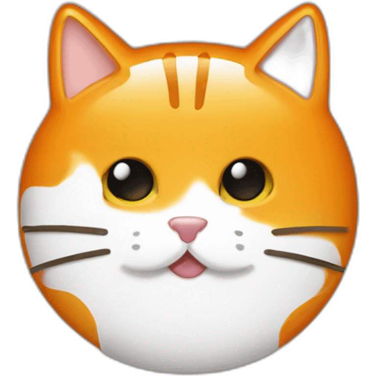 Gato naranja con pintas blanca tomando cafe emoji