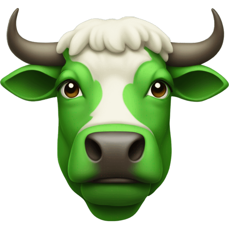 Green color bull emoji