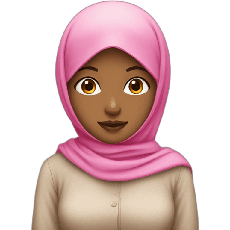 muslim girl with pink hijab emoji