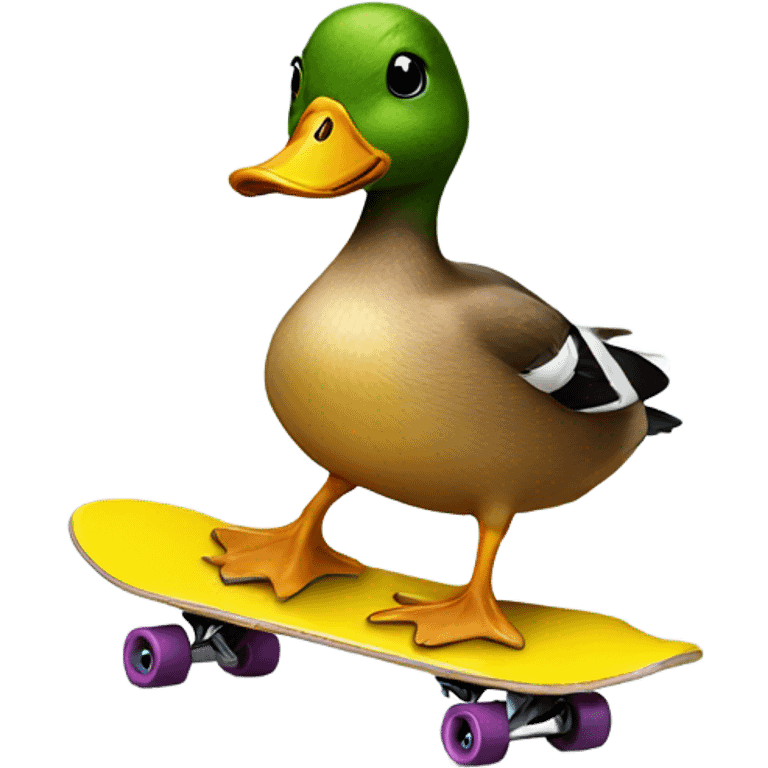 Duck on a skateboard emoji