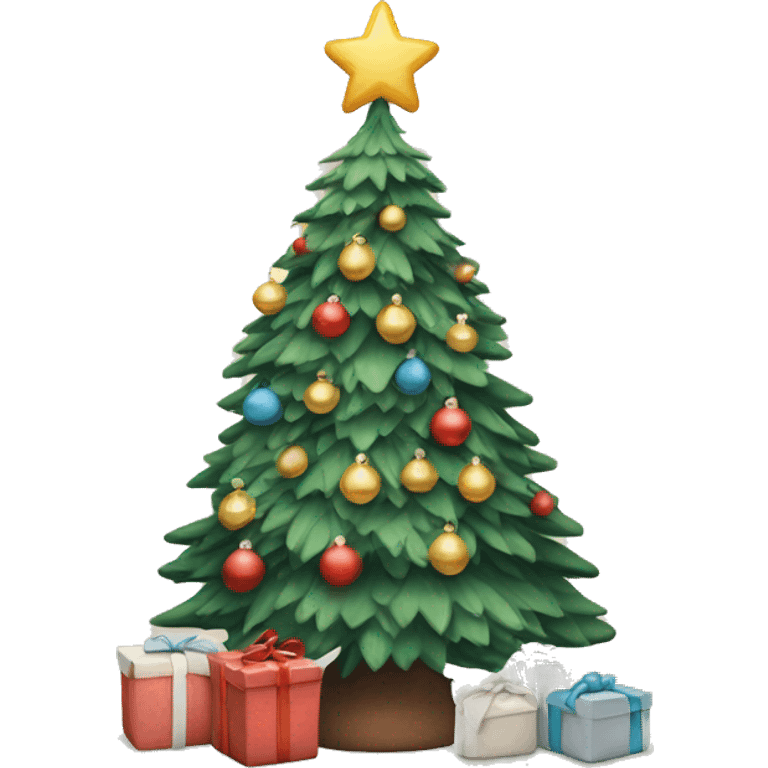 cozy christmas tree with Scandinavian inspired decorations emoji