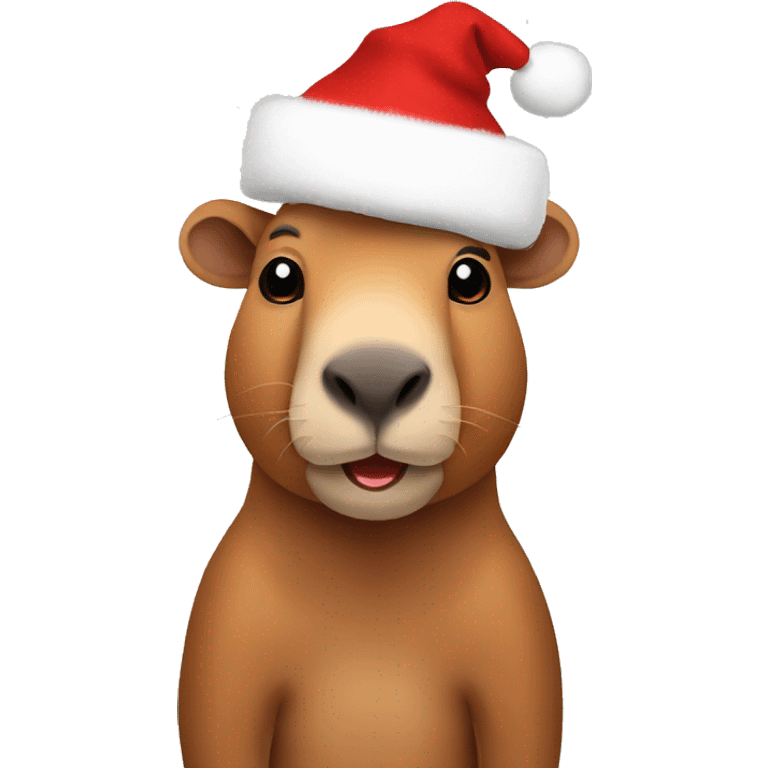 capibara con gorro de navidad emoji