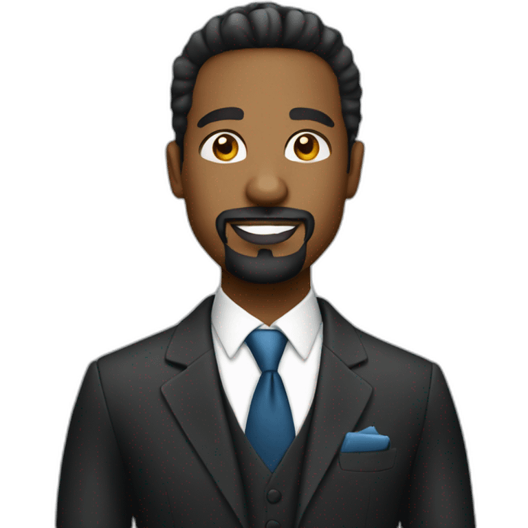 black business man with goatee emoji