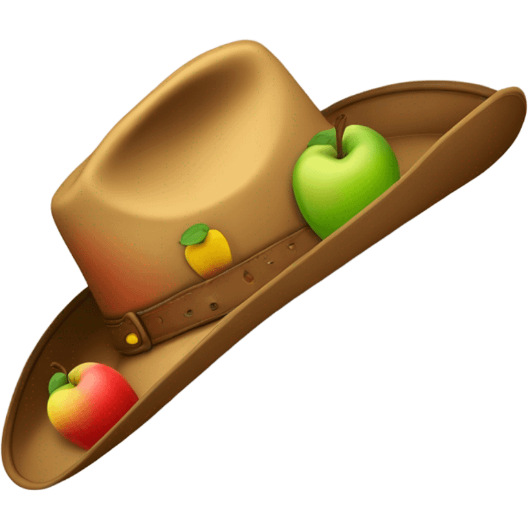 Cowboy hat with apples emoji