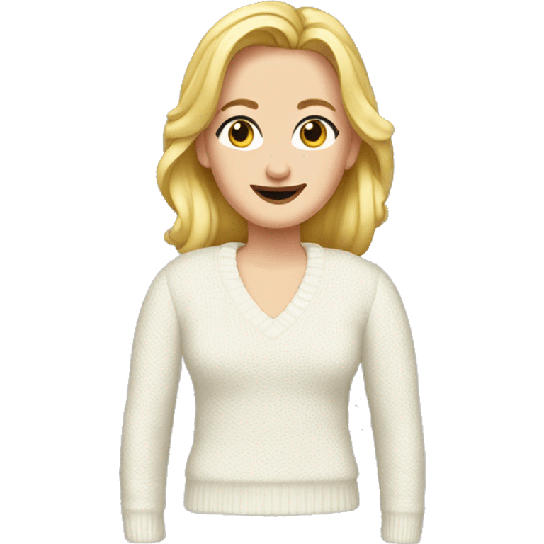 Angela Kinsey white sweater emoji