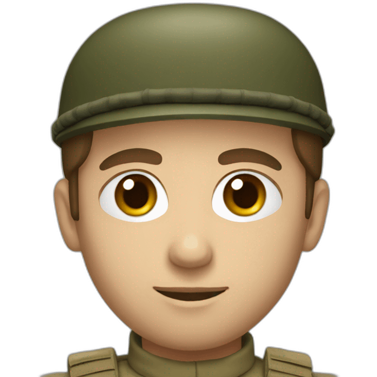 A white Palestinian soldier with brown hair  emoji