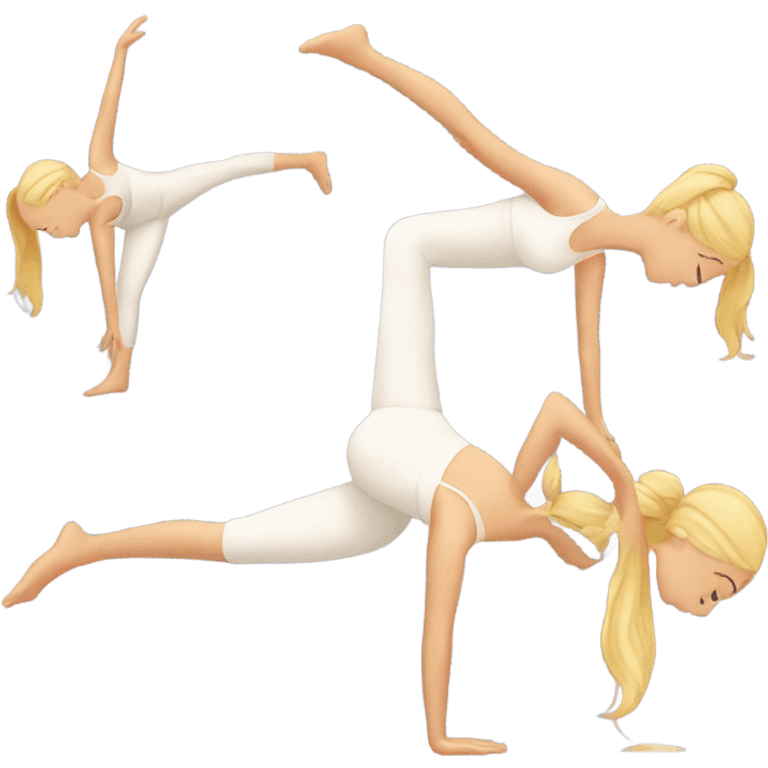 Blond girl and yoga emoji