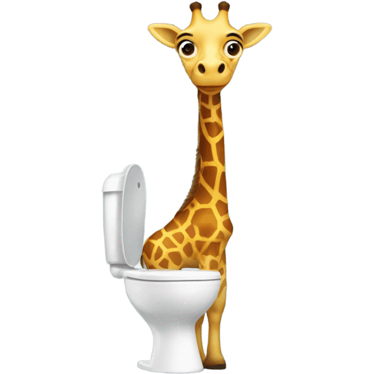 A giraffe with a toilet head  emoji